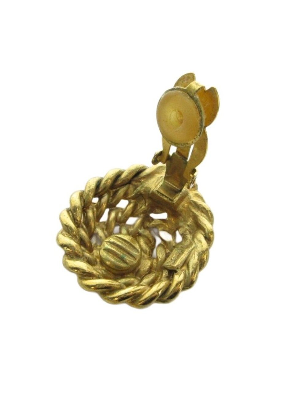 Saint Laurent Yves YSL Vintage Earrings Clip on Gold - Picture 3 of 4